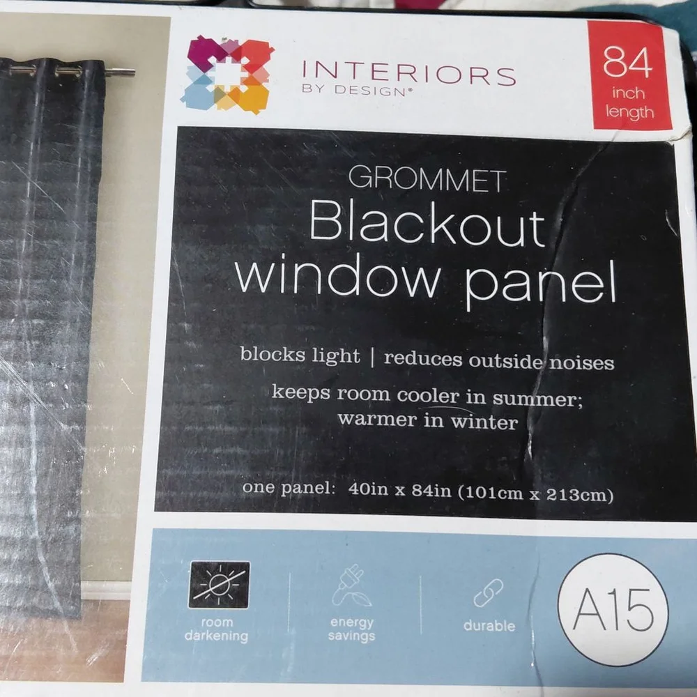 Interiors by Design Dark Blue Olive Green Blackout Window Panel One Size